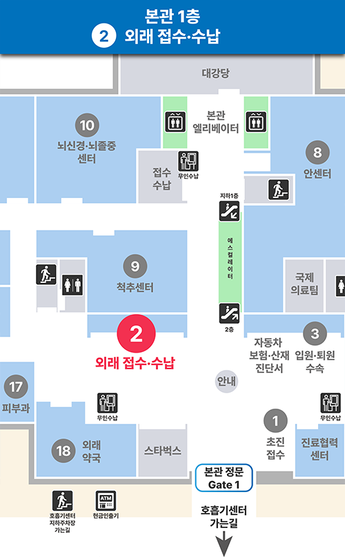 [본관 1층] 외래 접수ㆍ수납