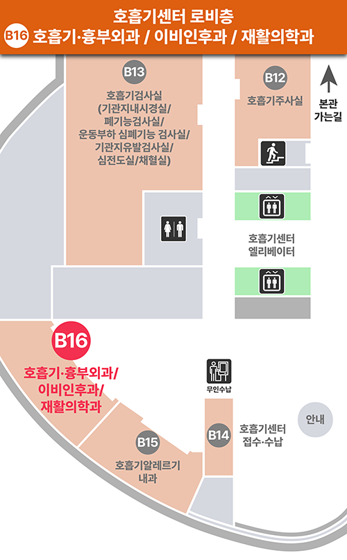 [호흡기센터 로비층] 호흡기ㆍ흉부외과/이비인후과/재활의학과