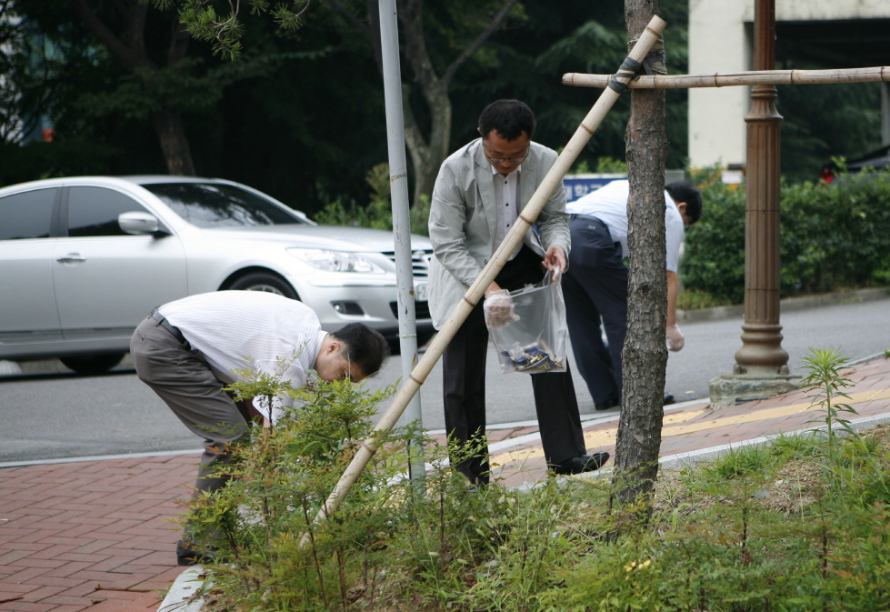 병원 외곽지 청소 실시