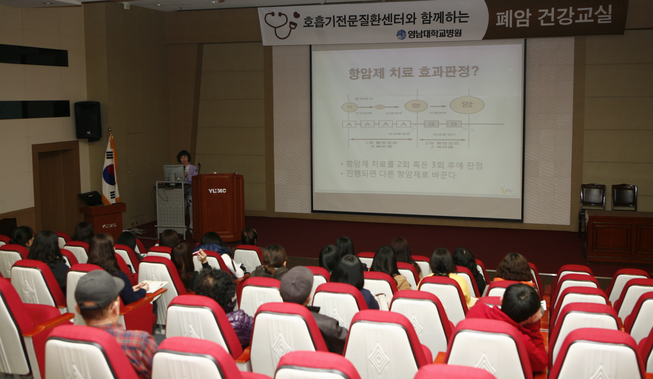 제8회 폐암 건강교실 개최, 2012년 3월 19일 오후 2시, 이산대강당, 폐암 환자 전반적 관리